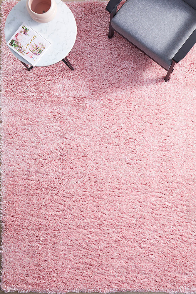 Angel Pink Modern Plush Rectangle Rug