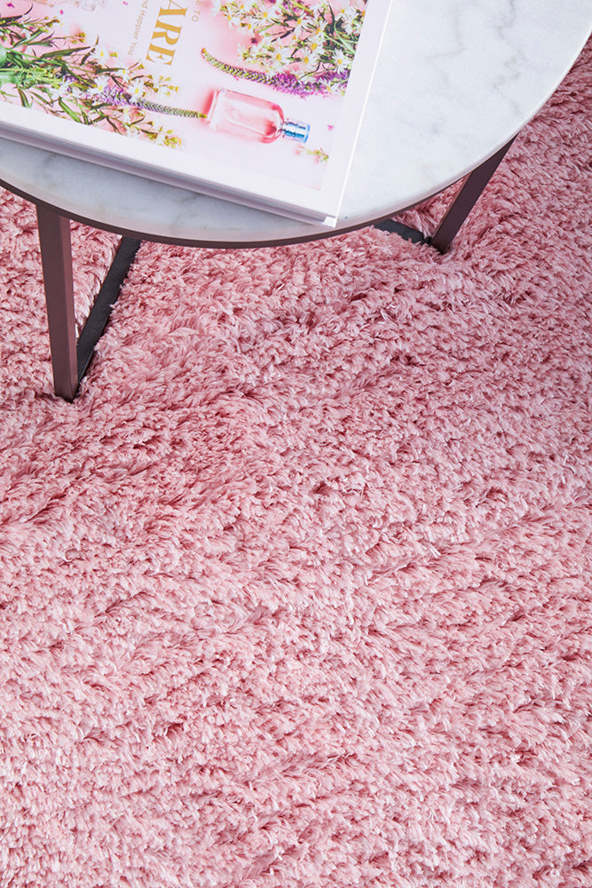 Angel Pink Modern Plush Rectangle Rug