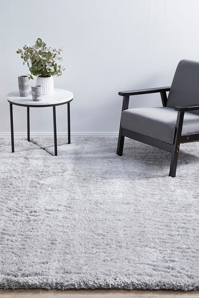 Angel Grey Modern Plush Rectangle Rug