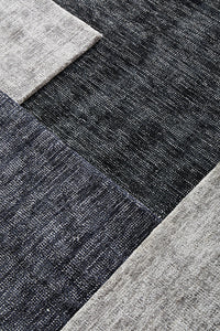 Thumbnail for Azure Modern Black Silky Viscose and Polyester Rectangle Rug