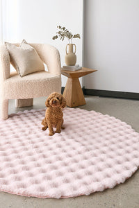 Thumbnail for Bubble Blush Pink Super Soft Modern Plush Machine Washable Round Rug