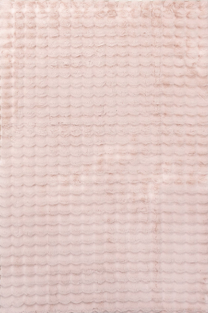 Bubble Blush Pink Modern Super Soft Machine Washable Rug