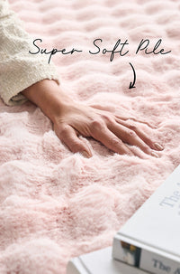 Thumbnail for Bubble Blush Pink Modern Super Soft Machine Washable Rug