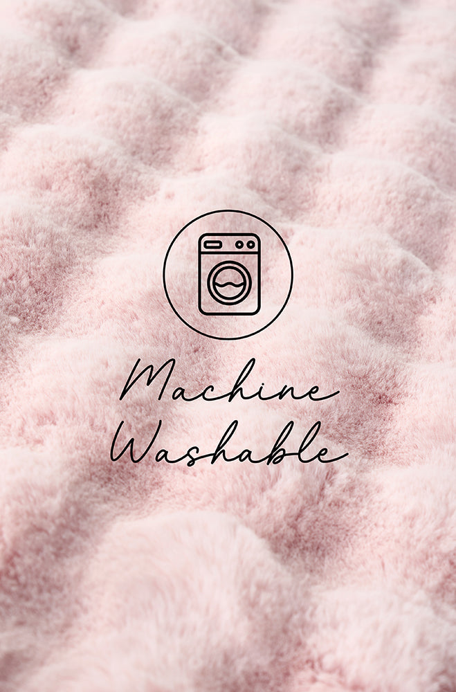 Bubble Blush Pink Modern Super Soft Machine Washable Rug