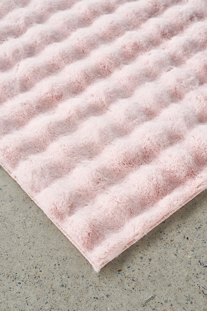 Bubble Blush Pink Modern Super Soft Machine Washable Rug