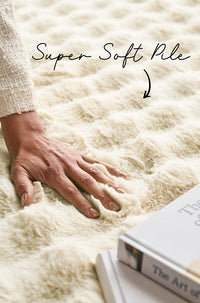 Thumbnail for Bubble Natural Super Soft Modern Plush Machine Washable Polyester Rug