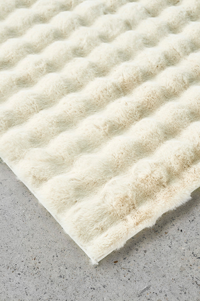 Bubble Natural Super Soft Modern Plush Machine Washable Polyester Rug