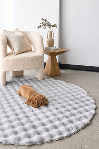 Thumbnail for Bubble Silver Super Soft Modern Plush Machine Washable Round Rug