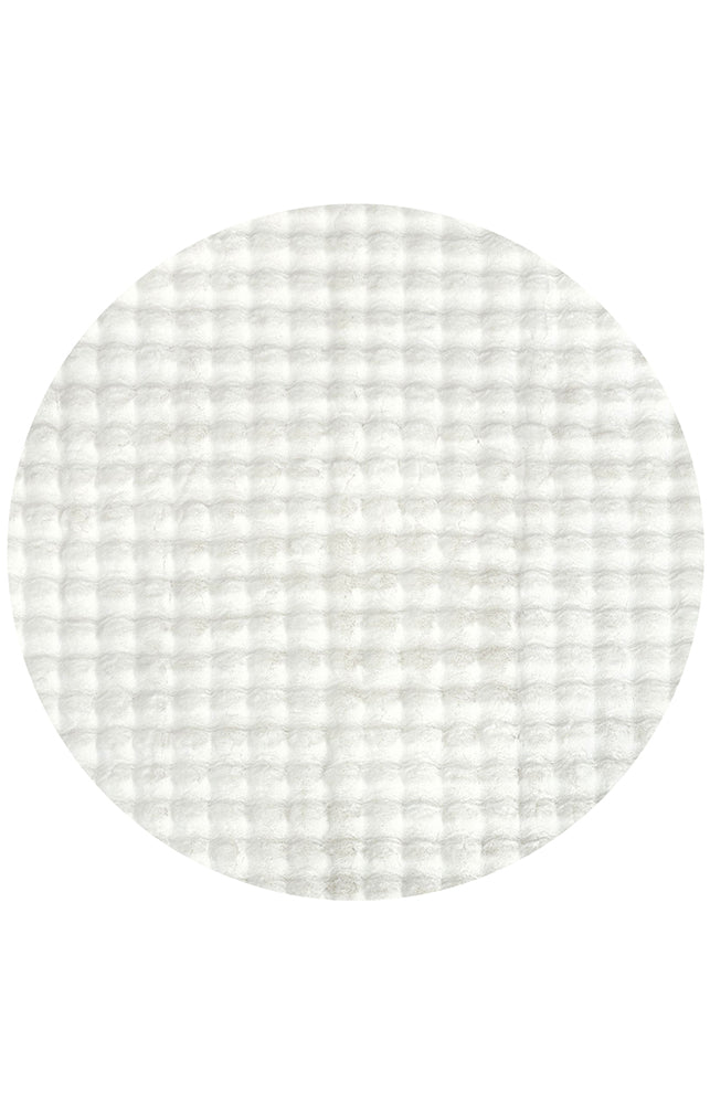 Bubble White Super Soft Modern Plush Machine Washable Polyester Rug