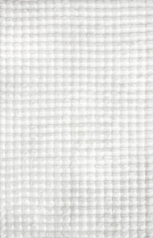 Bubble White Super Soft Modern Plush Machine Washable Polyester Rug