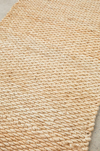 Thumbnail for Indi Hive Natural Jute Modern Hand Loomed Hallway Runner Rug