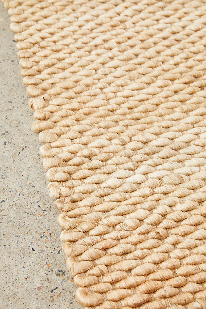 Indi Hive Natural Jute Modern Hand Loomed Hallway Runner Rug