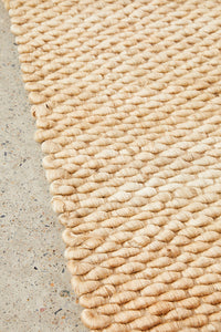 Thumbnail for Indi Hive Natural Jute Modern Hand Loomed Hallway Runner Rug