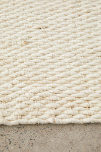 Thumbnail for Indi Hive White Jute Modern Hand Loomed Rectangle Rug