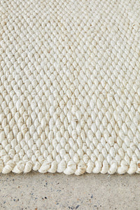 Thumbnail for Indi Hive White Jute Modern Hand Loomed Rectangle Rug