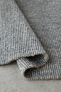 Thumbnail for Harlow Charcoal Wool and Jute Modern Rectangle Rug