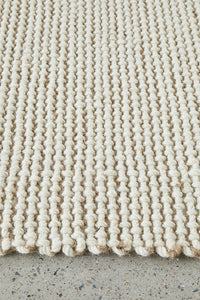 Thumbnail for Harlow Cream Wool and Jute Modern Rectangle Rug