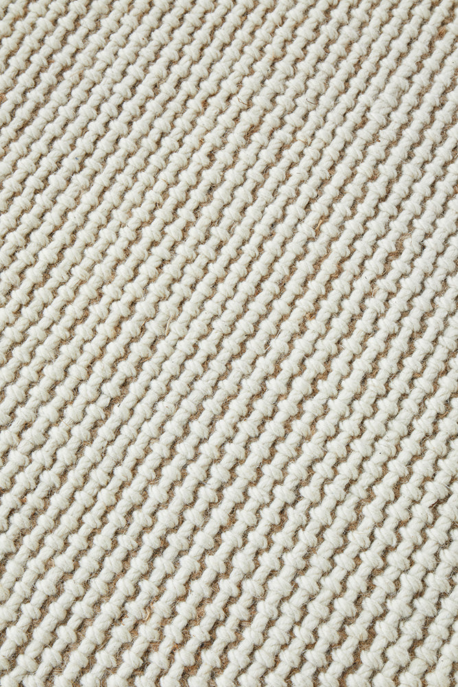 Harlow Cream Wool and Jute Modern Rectangle Rug