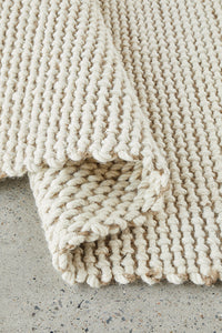 Thumbnail for Harlow Cream Wool and Jute Modern Rectangle Rug