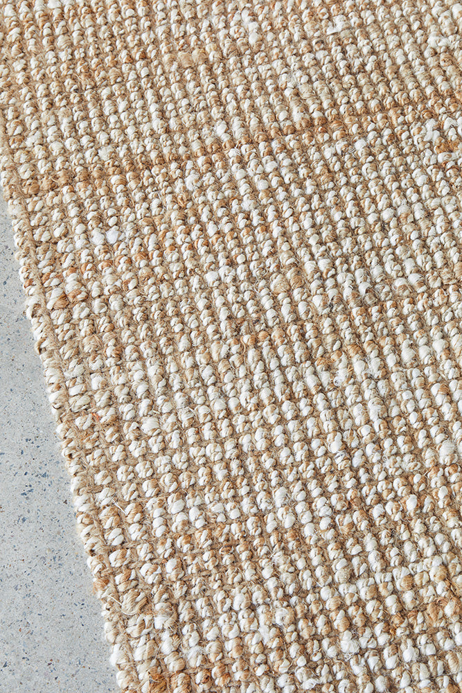 Harlow Natural and White Modern Jute and Wool Rectangle Rug