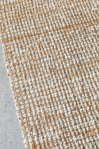 Thumbnail for Harlow Natural and White Modern Jute and Wool Rectangle Rug