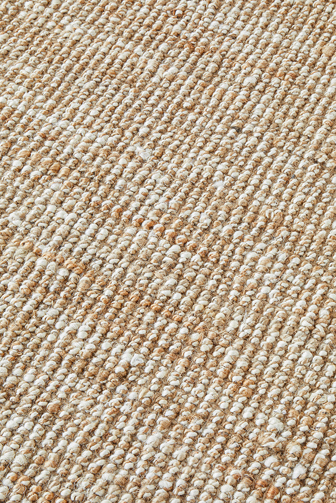 Harlow Natural and White Modern Jute and Wool Rectangle Rug