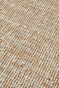 Thumbnail for Harlow Natural and White Modern Jute and Wool Rectangle Rug