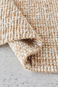 Thumbnail for Harlow Natural and White Modern Jute and Wool Rectangle Rug