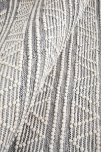 Thumbnail for Zena Tribal Grey & White Patterned Rug