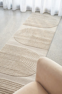 Thumbnail for Lotus Abbey Beige Modern Arch Pattern Hallway Runner Rug