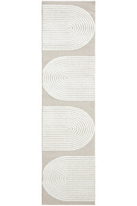 Thumbnail for Lotus Abbey Beige and Ivory Modern Arch Pattern Rug