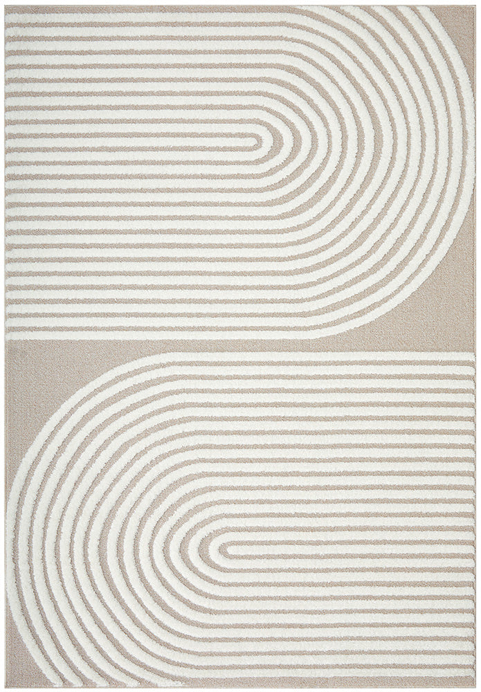 Lotus Abbey Beige and Ivory Modern Arch Pattern Rug