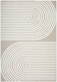 Thumbnail for Lotus Abbey Beige and Ivory Modern Arch Pattern Rug