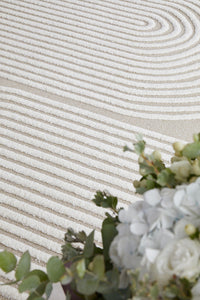 Thumbnail for Lotus Abbey Beige and Ivory Modern Arch Pattern Rug