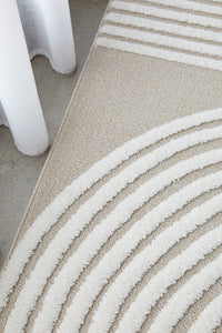 Thumbnail for Lotus Abbey Beige and Ivory Modern Arch Pattern Rug