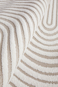 Thumbnail for Lotus Abbey Beige and Ivory Modern Arch Pattern Rug