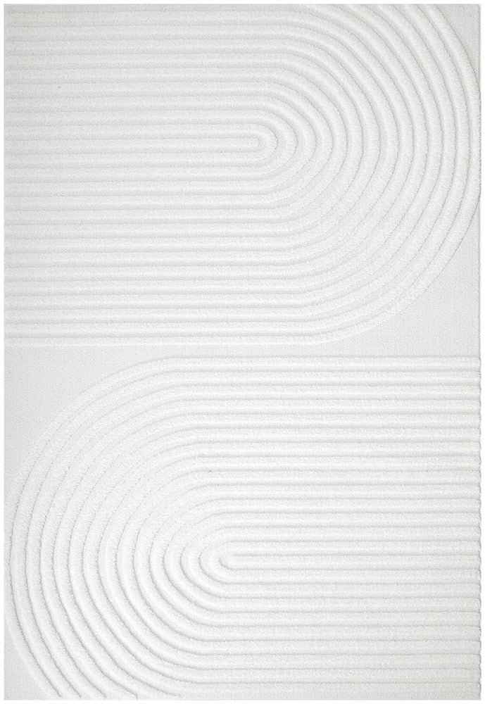 Lotus Abbey White Modern Arch Pattern Rug