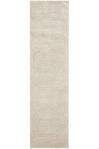 Thumbnail for Lotus Carl Beige Modern Curved Oval Pattern Rectangle Rug