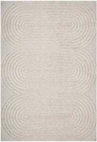 Thumbnail for Lotus Carl Beige Modern Curved Oval Pattern Rectangle Rug