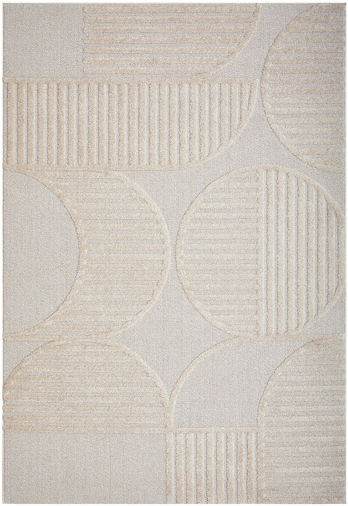 Lotus Leo Natural Beige Modern Geometric Pattern Rug