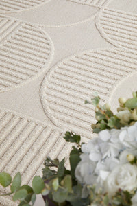 Thumbnail for Lotus Leo Natural Beige Modern Geometric Pattern Rug