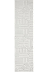 Thumbnail for Lotus Leo White Modern Geometric Pattern Hallway Runner Rug