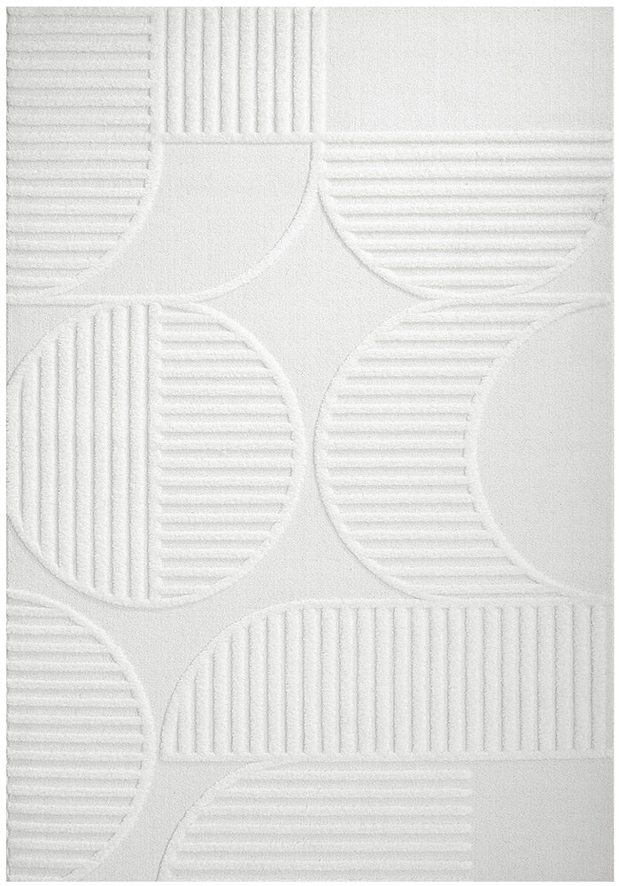 Lotus Leo White Modern Geometric Pattern Rug