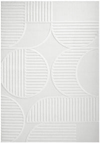 Thumbnail for Lotus Leo White Modern Geometric Pattern Rug