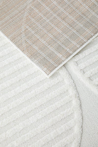 Thumbnail for Lotus Leo White Modern Geometric Pattern Rug