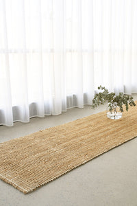 Thumbnail for Marlo Natural Jute Modern Hand Loomed Pebble Pattern Hallway Runner Rug