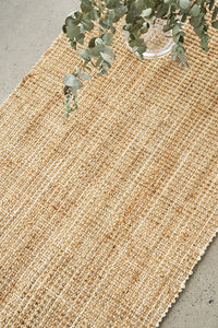 Thumbnail for Marlo Natural Jute Modern Hand Loomed Pebble Pattern Hallway Runner Rug