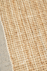 Thumbnail for Marlo Natural Jute Modern Hand Loomed Pebble Pattern Hallway Runner Rug