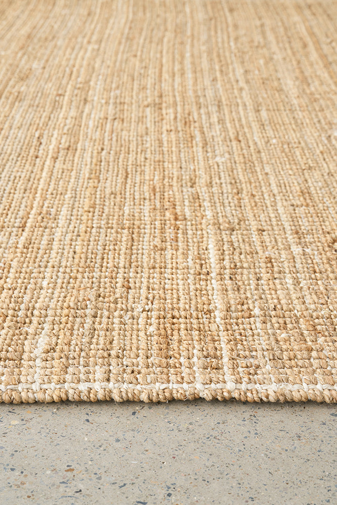 Marlo Natural Jute Modern Hand Loomed Pebble Pattern Hallway Runner Rug