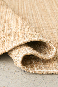 Thumbnail for Marlo Natural Jute Modern Hand Loomed Pebble Pattern Hallway Runner Rug